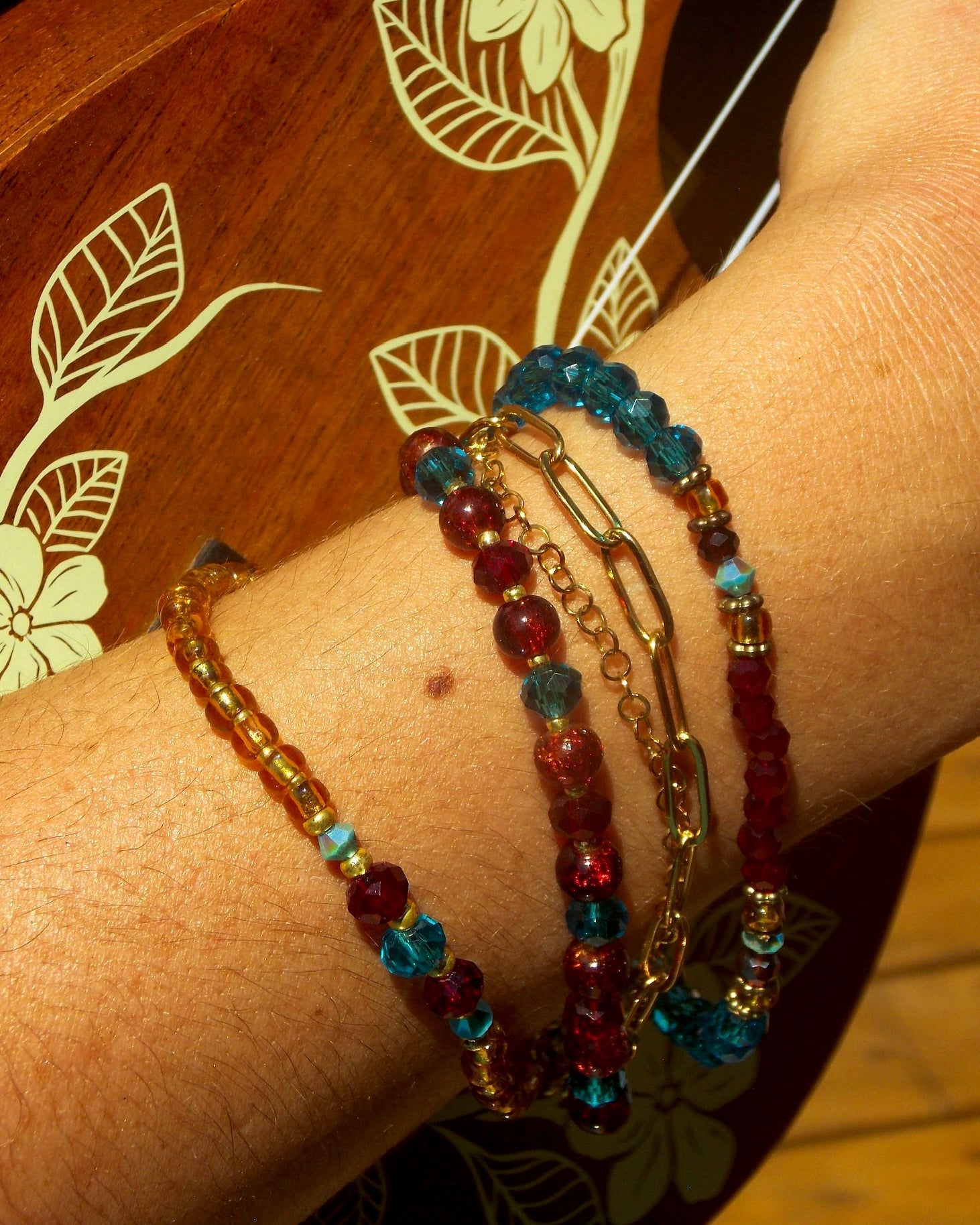 BRACELET MULTIRANG ROUGE ET BLEU 4-5