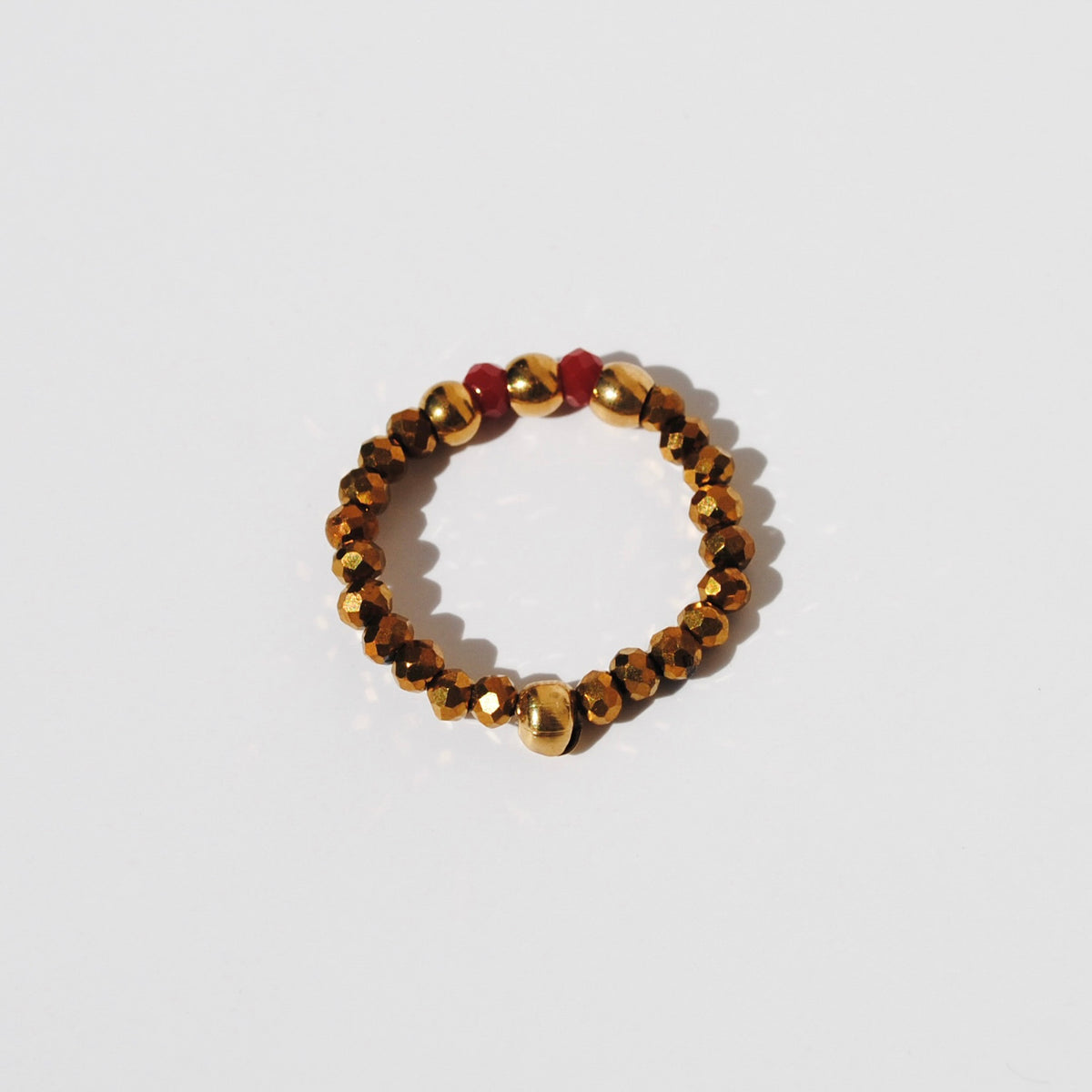 BAGUE DORÉ + ROUGE - FOCUS
