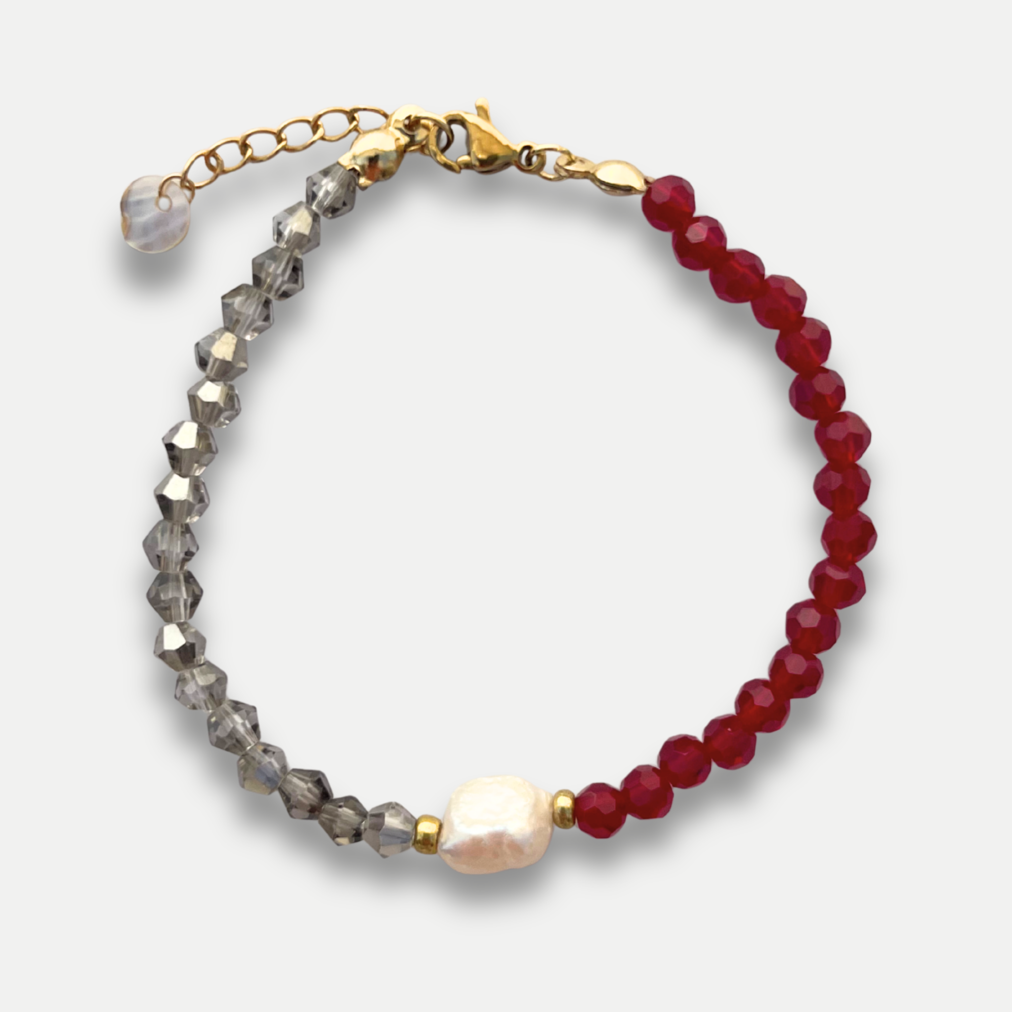 BRACELET BICOLORE ROUGE ET GRIS - PACKSHOT