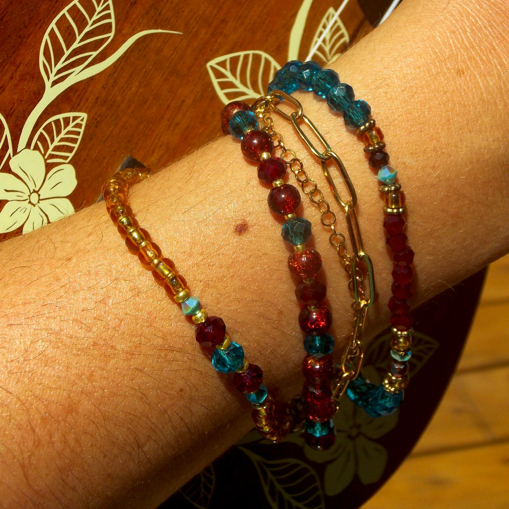 BRACELET MULTIRANG ROUGE ET BLEU - GALERIE 01