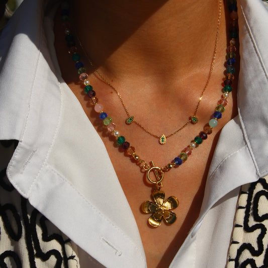 COLLIER FLORE BLEU - MODÈLE