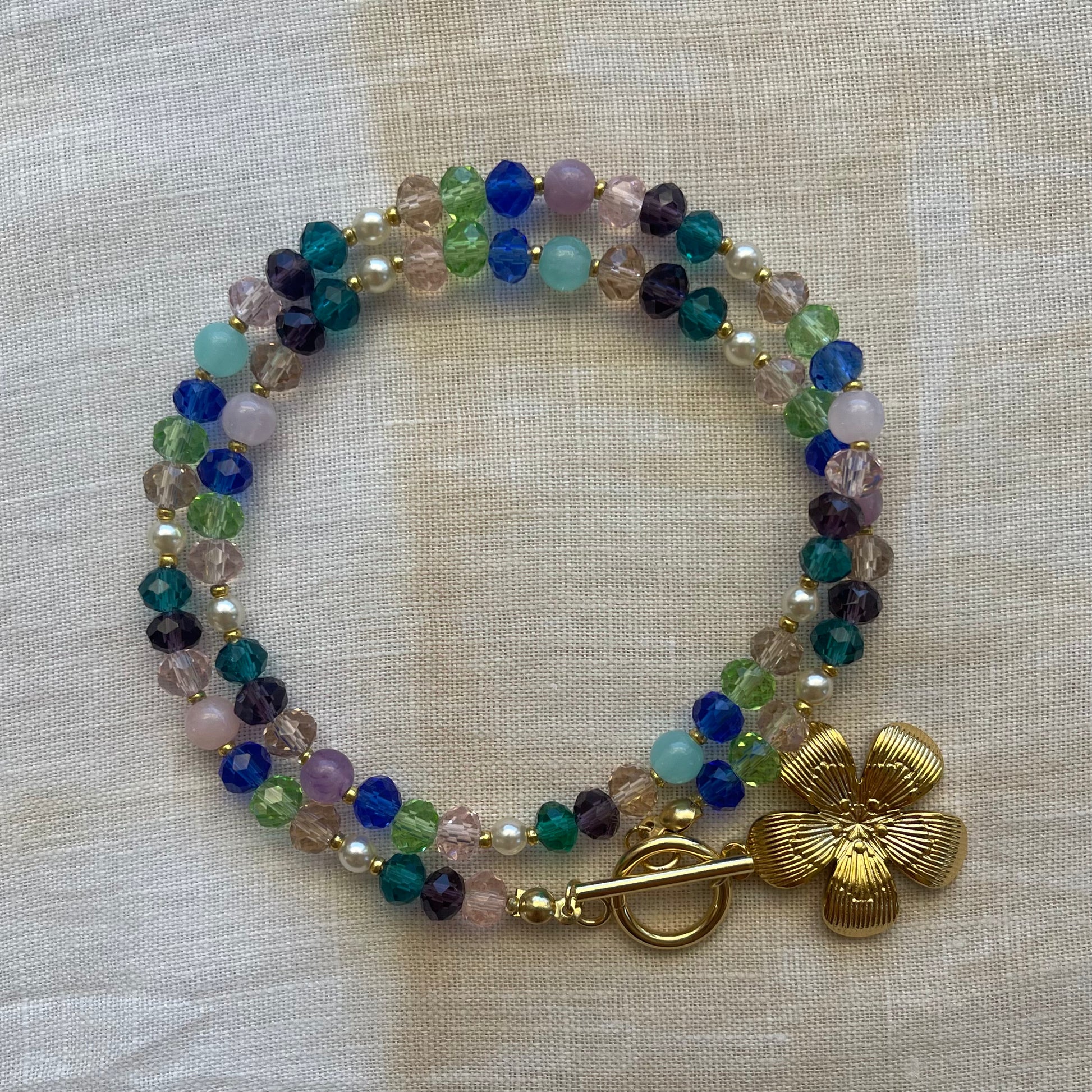 COLLIER FLORE BLEU - PRODUIT