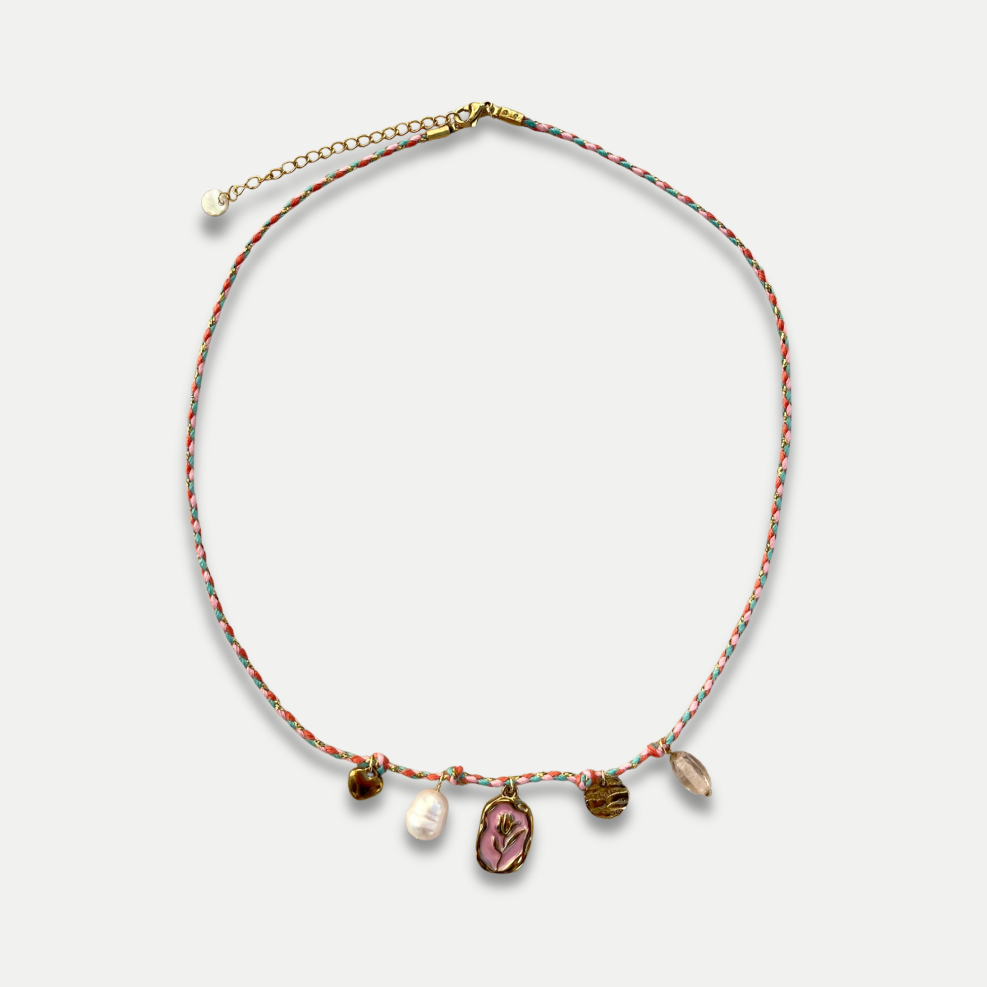 COLLIER MÉLI-MÉLO BLEU ET ROSE - PACKSHOT